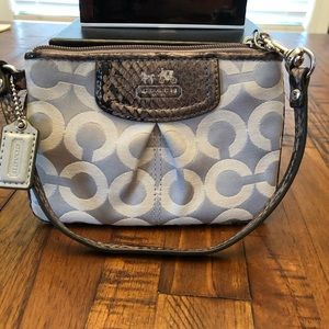 Coach Silver wristlet small